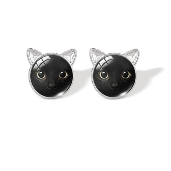 - $3 BLACK CAT STUD EARRINGS. STAINLESS STEEL. NEW. $3 if bundled - Picture 6 of 16
